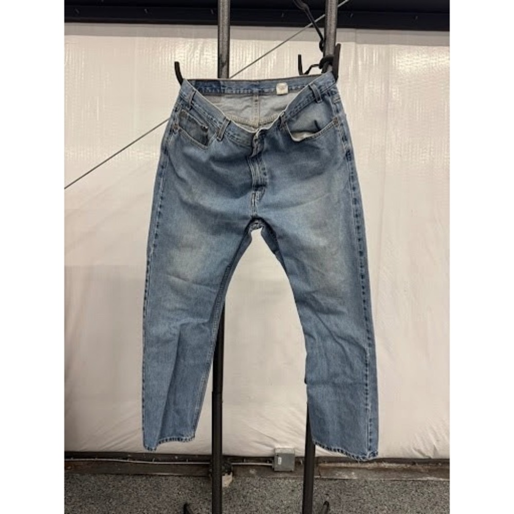 Vintage 2001 Levis 505 Regular Fit Straight Leg Jeans Light Wash 40x30 Blue